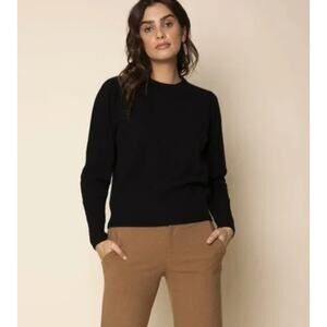 27 Miles Malibu Sweater Womens Small Medium Black Crew Neck Knit Cashmere